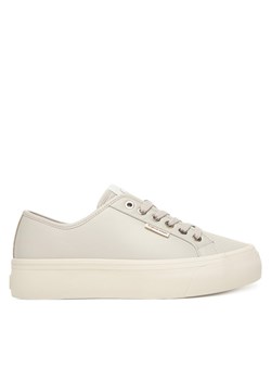 Sneakersy Calvin Klein Vulc Flatf Lace Up Lth YW0YW01932 Szary ze sklepu eobuwie.pl w kategorii Buty sportowe damskie - zdjęcie 187392859