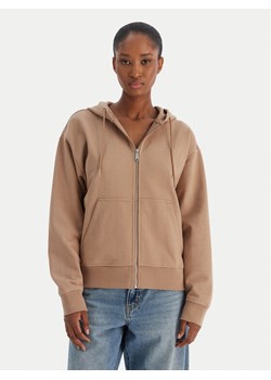 Calvin Klein Jeans Bluza Archive Logo French Terry LV047B237G Brązowy Regular Fit ze sklepu MODIVO w kategorii Bluzy damskie - zdjęcie 187393115