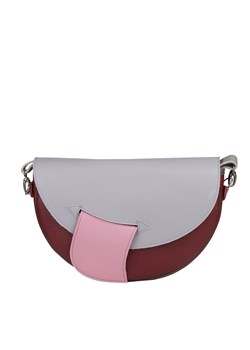 bordowo szara torebka damska skórzana na ramię Moon ze sklepu Słoń Torbalski w kategorii Listonoszki - zdjęcie 187393527