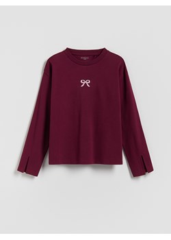 Reserved - Koszulka z haftem - bordowy ze sklepu Reserved w kategorii Bluzki dziewczęce - zdjęcie 187393598