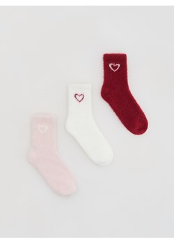 Reserved - Miękkie skarpetki 3 pack - pastelowy róż ze sklepu Reserved w kategorii Skarpetki damskie - zdjęcie 187393636