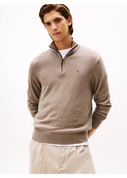 Tommy Hilfiger Sweter z zawartością kaszmiru Mężczyźni Bawełna taupe jednolity ze sklepu vangraaf w kategorii Swetry męskie - zdjęcie 187393676