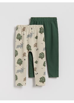 Reserved - Bawełniane legginsy 2 pack - morski ze sklepu Reserved w kategorii Spodnie chłopięce - zdjęcie 187394626