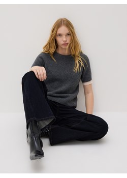 Reserved - Sweter z krótkim rękawem - szary ze sklepu Reserved w kategorii Swetry damskie - zdjęcie 187394649