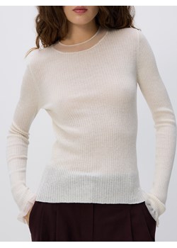 Reserved - Dzianinowa bluzka z jedwabiem - złamana biel ze sklepu Reserved w kategorii Bluzki damskie - zdjęcie 187394757