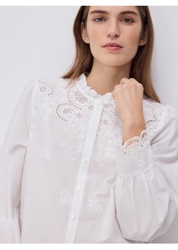 Reserved - Koszula z ażurową wstawką - biały ze sklepu Reserved w kategorii Koszule damskie - zdjęcie 187395066
