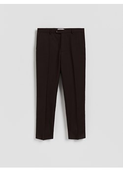 Reserved - Garniturowe spodnie z wełną - brązowy ze sklepu Reserved w kategorii Spodnie męskie - zdjęcie 187395128