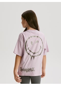 Reserved - T-shirt SmileyWorld® - lawendowy ze sklepu Reserved w kategorii Bluzki dziewczęce - zdjęcie 187395139