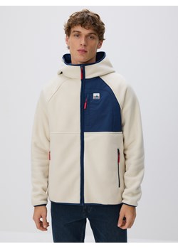 Reserved - Polarowa bluza z kapturem - złamana biel ze sklepu Reserved w kategorii Bluzy męskie - zdjęcie 187395589