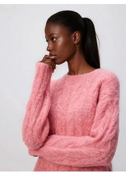 Reserved - Sweter z warkoczowym splotem - różowy ze sklepu Reserved w kategorii Swetry damskie - zdjęcie 187395627