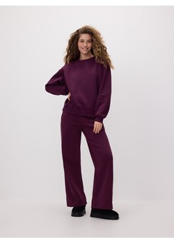 Reserved - Gładka bluza z bawełną - ciemnofioletowy ze sklepu Reserved w kategorii Bluzy damskie - zdjęcie 187395657