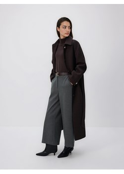 Reserved - Spodnie culotte z paskiem - ciemnoszary ze sklepu Reserved w kategorii Spodnie damskie - zdjęcie 187395686