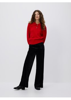 Reserved - Welurowe spodnie - czarny ze sklepu Reserved w kategorii Spodnie damskie - zdjęcie 187395759