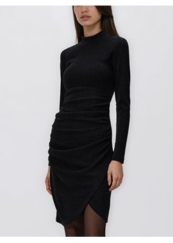 Reserved - Błyszcząca sukienka z drapowaniem - czarny ze sklepu Reserved w kategorii Sukienki - zdjęcie 187395789