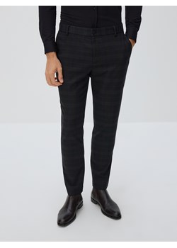 Reserved - Spodnie chino slim w kratę - czarny ze sklepu Reserved w kategorii Spodnie męskie - zdjęcie 187395846