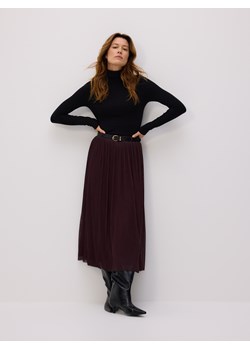 Reserved - Plisowana spódnica z paskiem - ciemnofioletowy ze sklepu Reserved w kategorii Spódnice - zdjęcie 187395886