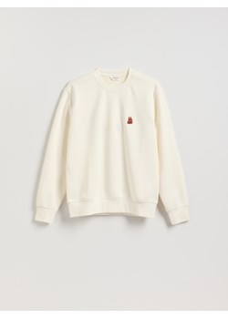 Reserved - Bluza z haftem - złamana biel ze sklepu Reserved w kategorii Bluzy męskie - zdjęcie 187396036