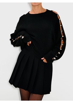 Sinsay - Sweter ze zdrobieniami na rękawach - czarny ze sklepu Sinsay w kategorii Swetry damskie - zdjęcie 187396716