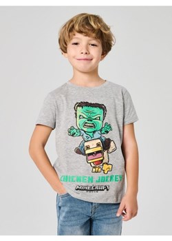 Sinsay - Bawełniana koszulka z nadrukiem Minecraft - szary ze sklepu Sinsay w kategorii T-shirty chłopięce - zdjęcie 187396735