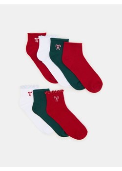 Sinsay - Prążkowane skarpetki z motywem świątecznym 7 pack - wielobarwny ze sklepu Sinsay w kategorii Skarpetki damskie - zdjęcie 187396759