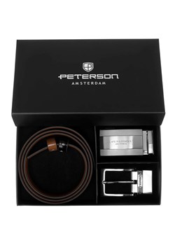 Elegancki zestaw prezentowy męski pasek skórzany klamry 4w1 PETERSON ze sklepu lenaodniemowlakadoszkolniaka.pl w kategorii Portfele męskie - zdjęcie 187400937