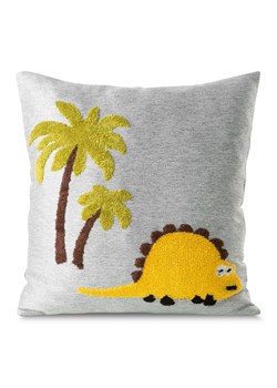 POSZEWKA DINO 1 45 X 45 CM SREBRNY ze sklepu lenaodniemowlakadoszkolniaka.pl w kategorii Poszewki na poduszki - zdjęcie 187407067