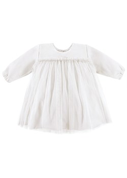 Sukienka z długim rękawem dla dziewczynki krem z tiulem Eevi Ceremony ze sklepu lenaodniemowlakadoszkolniaka.pl w kategorii Sukienki niemowlęce - zdjęcie 187419126