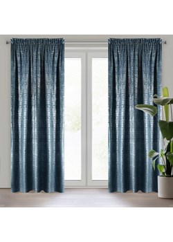 ZASŁONA GOTOWA D91 CYPR NA TAŚMIE 140 X 270 CM GRANATOWY ze sklepu lenaodniemowlakadoszkolniaka.pl w kategorii Zasłony - zdjęcie 187427205