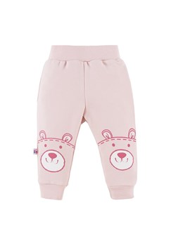 Spodnie niemowlęce dla dziewczynki dresowe różowe Eevi Big Bear ze sklepu lenaodniemowlakadoszkolniaka.pl w kategorii Spodnie i półśpiochy - zdjęcie 187429116