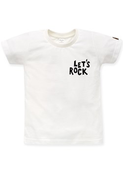 Koszulka t-shirt dla chłopca ecru Lets rock Pinokio ze sklepu lenaodniemowlakadoszkolniaka.pl w kategorii T-shirty chłopięce - zdjęcie 187429277