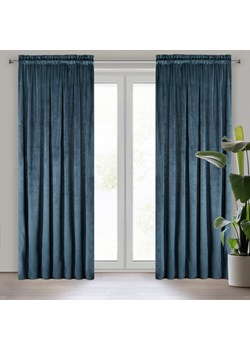 ZASŁONA GOTOWA PIERRE NA TAŚMIE 140 X 300 CM GRANATOWY ze sklepu lenaodniemowlakadoszkolniaka.pl w kategorii Zasłony - zdjęcie 187432419