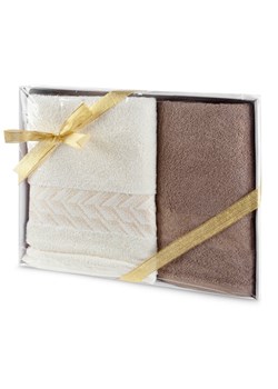 KOMPLET RĘCZNIKÓW GLOW 42 X 33 X 5 CM KREMOWY ze sklepu lenaodniemowlakadoszkolniaka.pl w kategorii Ręczniki - zdjęcie 187435205