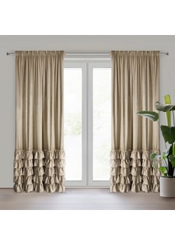 ZASŁONA GOTOWA CARLI NA TAŚMIE 140 X 270 CM CIEMNOBEŻOWY ze sklepu lenaodniemowlakadoszkolniaka.pl w kategorii Zasłony - zdjęcie 187441998