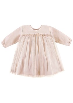 Sukienka z długim rękawem dla dziewczynki beżowe z tiulem Eevi Ceremony ze sklepu lenaodniemowlakadoszkolniaka.pl w kategorii Sukienki niemowlęce - zdjęcie 187442808