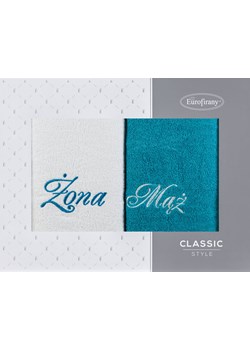 KOMPLET RĘCZNIKÓW MĄŻ ŻONA 47 X 37 X 7 CM BIAŁY ze sklepu lenaodniemowlakadoszkolniaka.pl w kategorii Ręczniki - zdjęcie 187443326