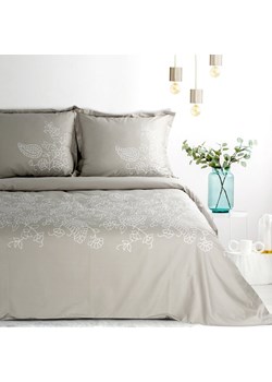 KOMPLET POŚCIELI SATYNOWEJ HAFT 220 X 200 CM BEŻOWY ze sklepu lenaodniemowlakadoszkolniaka.pl w kategorii Pościele - zdjęcie 187445295