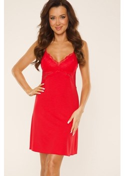 Koszula nocna koszulka nocna z koronką De Lafense Velar 739 czerwona M 38 ze sklepu lenaodniemowlakadoszkolniaka.pl w kategorii Koszule nocne - zdjęcie 187453795