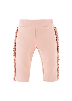 Legginsy dla dziewczynki beżowe z falbanką Eevi Bloom ze sklepu lenaodniemowlakadoszkolniaka.pl w kategorii Spodnie i półśpiochy - zdjęcie 187466538