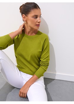 Mohito - Oliwkowy sweter z wiskozą - oliwkowy ze sklepu Mohito w kategorii Swetry damskie - zdjęcie 187470299