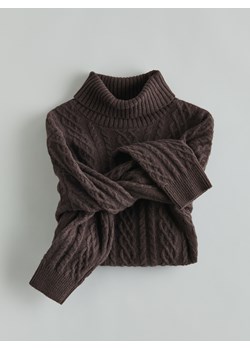 Reserved - Sweter z wełną - ciemnobrązowy ze sklepu Reserved w kategorii Swetry męskie - zdjęcie 187470466