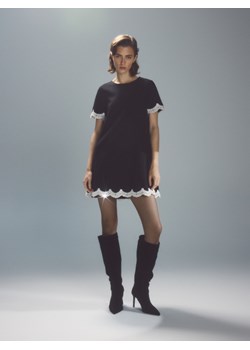 Reserved - Sukienka mini z koronkowym wykończeniem - czarny ze sklepu Reserved w kategorii Sukienki - zdjęcie 187470508