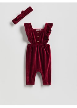 Reserved - Welurowy komplet - czerwony ze sklepu Reserved w kategorii Komplety niemowlęce - zdjęcie 187472705