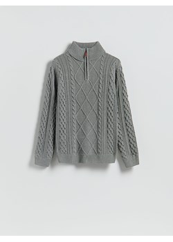 Reserved - Golf z warkoczowym splotem - szary ze sklepu Reserved w kategorii Swetry męskie - zdjęcie 187472887