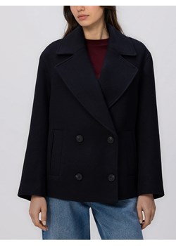 Reserved - Flauszowa kurtka dwurzędowa - granatowy ze sklepu Reserved w kategorii Kurtki damskie - zdjęcie 187472916