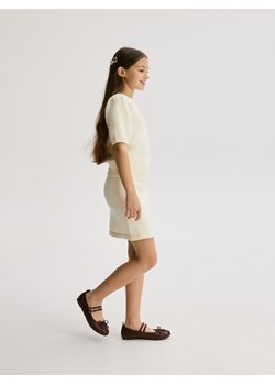 Reserved - Dzianinowa spódnica - złamana biel ze sklepu Reserved w kategorii Swetry dziewczęce - zdjęcie 187474147