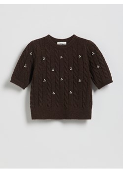 Reserved - Sweter z domieszką wełny - brązowy ze sklepu Reserved w kategorii Swetry dziewczęce - zdjęcie 187474156