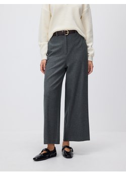 Reserved - Spodnie culotte z paskiem - ciemnoszary ze sklepu Reserved w kategorii Spodnie damskie - zdjęcie 187474179