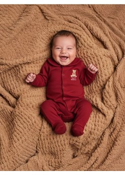 Sinsay - Pajacyk z kołnierzykiem i haftowanym misiem - bordowy ze sklepu Sinsay w kategorii Pajacyki - zdjęcie 187474888