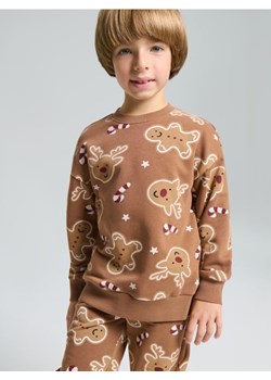Sinsay - Bluza crewneck z motywem świątecznym - brązowy ze sklepu Sinsay w kategorii Bluzy chłopięce - zdjęcie 187474985
