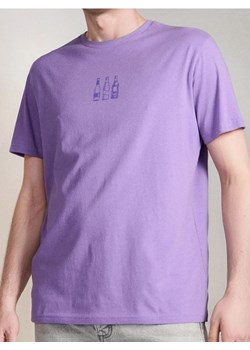 Sinsay - Bawełniana koszulka z nadrukiem - fioletowy ze sklepu Sinsay w kategorii T-shirty męskie - zdjęcie 187474986